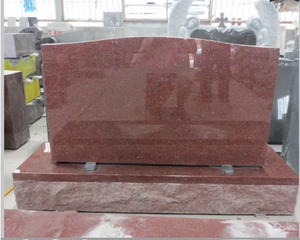 Pierre tombale personnalisée de style chinois, en granit rouge multicolore, pour cimetière et jardin - Product Image 2