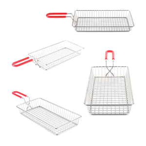 מסננות ומסננות מלבניות נירוסטה שאינן נדבקות, ידידותיות לסביבה, עם ידית נגד החלקה - Product Image 4