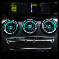 ICarsin - 64 couleurs - Éclairage ambiant LED pour l'intérieur de la voiture - Ventilation avant et arrière - Pour Mercedes Benz Classe C W205 X253 - Accessoires d'ambiance