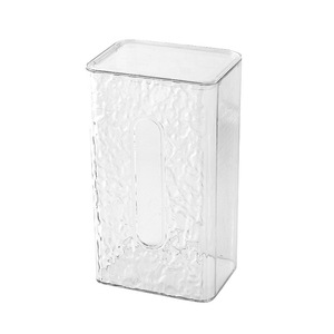 Boîte à mouchoirs transparente à motif glacier, rectangulaire, sans perçage, support mural pour rangement de salle de bain - Product Image 1