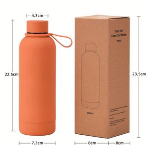 Bouteille d'eau personnalisée en acier inoxydable 304 avec revêtement en caoutchouc 500 ml avec poignée en silicone - Product Image 3