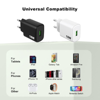 Chargeur 18W QC QC3.0 Chargeur rapide USBA Accessoires pour appareils électroniques Adaptateur chargeur universel pour téléphone portable Chargeur mural 18w