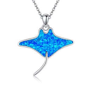 Collar con colgante de plata esterlina 925 Opal Manta <span class=keywords><strong>Ray</strong></span> Sting <span class=keywords><strong>Ray</strong></span> Hawaiian Beach Jewelry Charm - Product Image 1