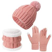 Gorro de Punto para Mujer, Gorro de Invierno con Letras, Gorro de Punto Cálido para Niñas, Conjunto de Gorro y Bufanda de Punto