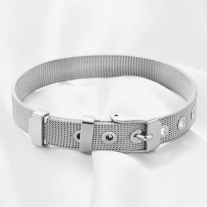 <span class=keywords><strong>Bracelet</strong></span> de Montre Maillon en Acier Inoxydable Maille Tressée Ajustable 10mm Bijoux Fins pour Hommes et Femmes Cadeau - Product Image 6