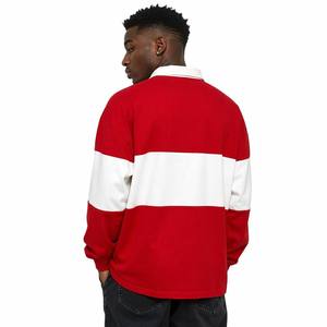 Camisa de Manga Larga para Hombre con Logotipo Personalizado, 280g-350g, Roja y Blanca, Corte Regular, Estilo Vintage Urbano, Franela Tejida Ecológica - Product Image 2