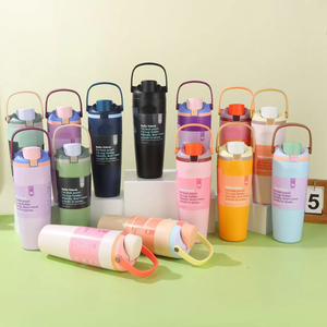 Ly giữ nhiệt W70 30oz có in logo thiết kế tùy chỉnh, làm bằng thép không gỉ, bình giữ nhiệt chân không, ly du lịch có ống hút và tay cầm - Product Image 2