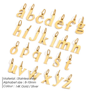Colgantes de Letras del Alfabeto Inglés de Acero Inoxidable con Baño de Oro de 18k, Accesorios de Joyería al por Mayor, Letras Minúsculas - Product Image 3