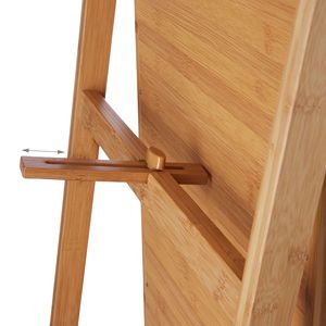 <span class=keywords><strong>Miroir</strong></span> sur <span class=keywords><strong>pied</strong></span> rectangulaire de grande taille en bambou de haute qualité avec étagère de rangement intégrée - Product Image 4