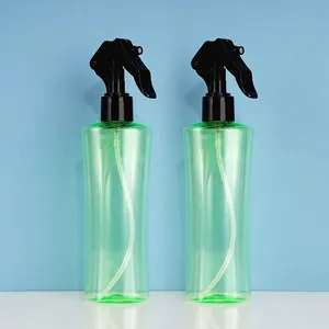 Leere klare grüne 200ml 250ml 300ml nachfüllbare Hautpflege Kunststoff Trigger Mist Sprayer Pet Runde Kunststoff Toner Flüssigkeit Sprüh flasche