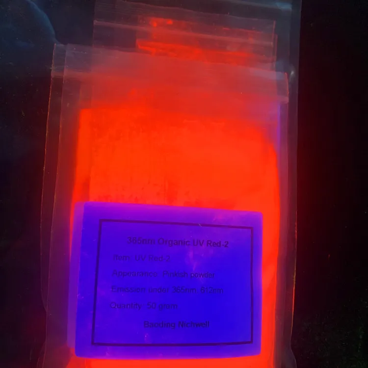 Schlussverkauf unsichtbar blau rot 365 nm Uv Fluoreszenzpigmente Pulver Uv Fluoreszenzfarbe für UV sichtbare Sicherheitsfarbe