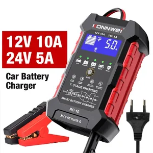 3 en un RC-10 12V/24V 10A/5A Pulse Repair Car Motorcycle Truck Battery Charger and Maintainer