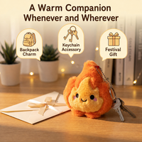 Porte-clés en peluche Flamme Créative et Guérisseuse, Adorable Jouet en Peluche en Forme de Flamme, Breloque Souple en Cristal pour Sac à Dos et Accessoires de Voiture