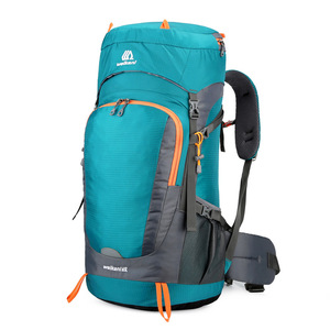 Sac à dos de randonnée en nylon 55+10L pour le camping, les sports de plein air, l'escalade, la randonnée, imperméable, avec housse de pluie pour la montagne, sac à dos de montagne - Product Image 2