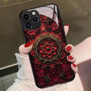 Cover per Telefono in Vetro Temperato Stile Cortese con Motivi Floreali per iPhone 17, Custodia Retrò in TPU per iPhone 16 15 14 13 12 11 Pro Max - Product Image 5