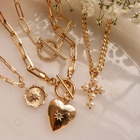 Gemnel moda 925 plata esterlina chapado en oro moneda colgante collar