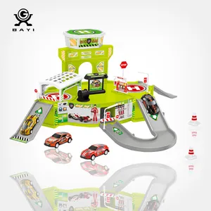 Hot Jual Paduan Simulasi Anak-anak Plastik Mobil Diy Parkir Mainan Pemadam Kebakaran Garasi Kota Bermain Set Anak Laki-laki Mainan Anak-anak