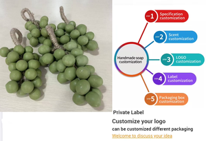 Savon en Grappe Forme Raisin Fabrication Directe OEM Marque Privée Produits de <span class=keywords><strong>Beauté</strong></span> Soin de la Peau Naturel Biologique Parfumé Fait à la Main Processus à Froid - Product Image 2