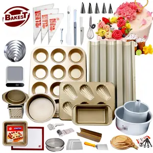 Kit completo de utensílios para confeitaria, caixa e acessórios de bolos para decoração e confeitaria