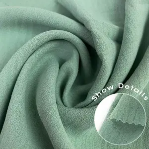 Polyest CEY皱纹织物Abaya绉纱气流平纹染色180d Tissu雪纺绉纱气流编织cey织物