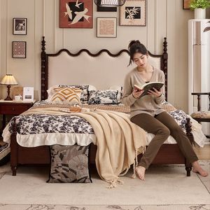 <span class=keywords><strong>Letto</strong></span> <span class=keywords><strong>Matrimoniale</strong></span> di Alta Gamma in Legno Massello Color Crema per Camera da <span class=keywords><strong>Letto</strong></span> Principale Prodotto in Cina - Product Image 2