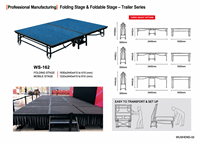 Escenario Plegable Móvil de Aleación de Aluminio y Hierro con Ruedas, Diseño Modular Portátil, Gran Capacidad de Carga, Duradero para Interiores/Exteriores