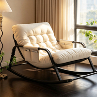 Fauteuil à bascule en métal rembourré, chaise longue de détente pour salon, balcon