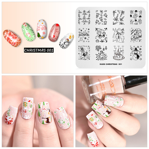Christmas Style Rectangle Stainless Steel <b>Nail</b> Art Stamping Plate Soft Image <b>Stencil</b> Template Custom Logo for DIY Manicure - Product Image 3