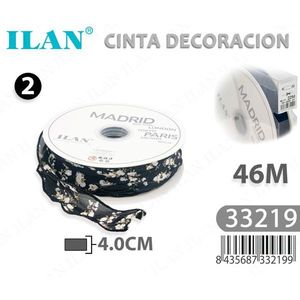 Nastro Decorativo ILAN 4.0Cm 46M con Motivo Floreale Design Madrid - Product Image 3