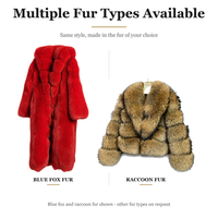 Veste en fourrure de renard véritable sur mesure, personnalisable, couleur personnalisée, longue, pour femme, avec capuche en fourrure véritable, imperméable pour l'hiver