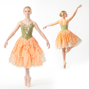 Robe tutu de ballet romantique à strass floraux Le Casse-Noisette, costume de performance professionnel de ballerine pour la Valse des Fleurs - Product Image 1