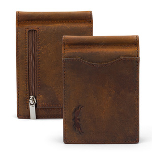 Cartera de cuero genuino para hombre con ranuras para tarjetas con bloqueo RFID y bolsillo para monedas, estilo moderno en color marrón oscuro, primavera 2023 - Product Image 5