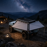ADA OVERLAND Auvent latéral de voiture 200 cm 270 degrés, coque ABS pour 4x4 SUV, camping tout-terrain, imperméable, résistant aux UV, éclairage LED