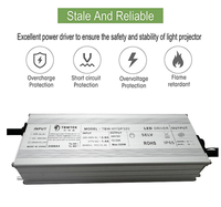 TBW-HYGP320 Alimentation LED à tension constante 24V AC/DC, transformateur 100-277Vac, 300W, étanche IP67 pour projecteur