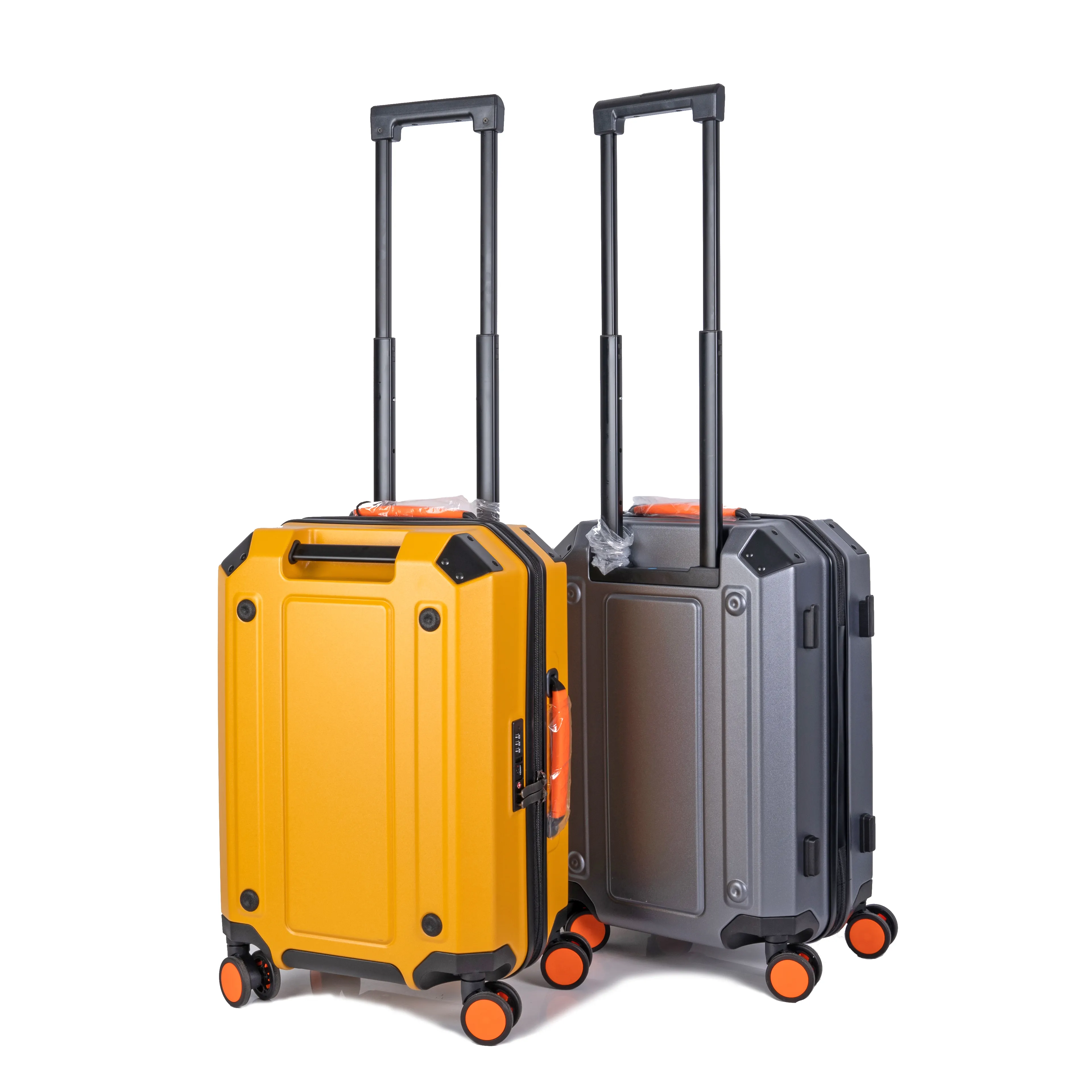 Mala de viagem para mala, conjuntos de 4 rodas de carrinho de bagagem personalizado de policarbonato para pc