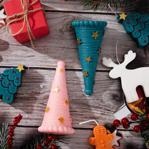 Bán Buôn Sáng Tạo Cây Giáng Sinh Hình Dạng Nghệ Thuật Nến Sáp Ong Với Hương Thơm Món Quà Kỳ Nghỉ Trang Trí - Product Image 3