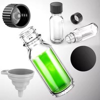 Vente en gros de 15ml 30ml 60ml 120ml 250ml 500ml 1000ml Bouteilles rondes en verre Boston brun ambré clair avec bouchon en plastique noir