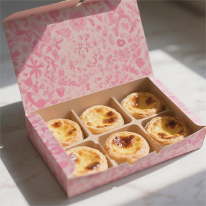 Vente en gros logo personnalisé boîte de boulangerie en carton sans danger pour les aliments emballage <span class=keywords><strong>rose</strong></span> papier personnalisé boîte de <span class=keywords><strong>pastel</strong></span> - Product Image 2