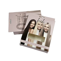 Caja de Embalaje Colgante de Papel con Logotipo Personalizado y Colorido para Extensiones de Cabello, con Ventanas de PVC y Recubrimiento UV