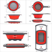 Ensemble de filtres de cuisine en Silicone, paquets de 3, passoire pliable et ronde, pour la cuisine
