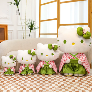 Neue japanische Art Kt Katze stehend Matcha Kirschblüte Kimono Puppe Plüsch Spielzeug Klaue Maschine Puppe Großhandel - Product Image 1