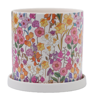 Maceta de Cerámica con Estampado de Flores Nórdicas, Transpirable, Ecológica, Duradera, con Orificio de Drenaje para Uso en Suelos, para Suculentas y Phalaenopsis - Product Image 1