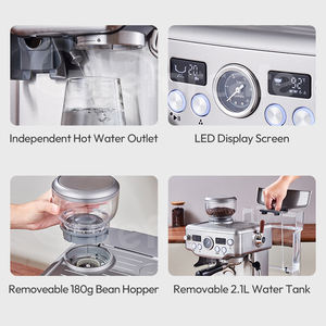 Nouvelle machine à <span class=keywords><strong>expresso</strong></span> Cafetera en acier inoxydable 20 bars, machine à café à <span class=keywords><strong>dosettes</strong></span> <span class=keywords><strong>souples</strong></span>, machine à <span class=keywords><strong>expresso</strong></span> automatique avec broyeur - Product Image 5