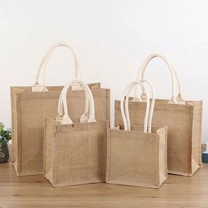 Bolsas de Tela Reutilizables Ecológicas con Logotipo Personalizado, Regalos Promocionales, Bolsa de Compras de Algodón Reciclado y Yute para Bodas - Product Image 1