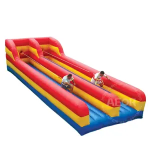Hot sale backyard inflatable bungee run game with 2 lanes inflatable Bungee run for kids and adult