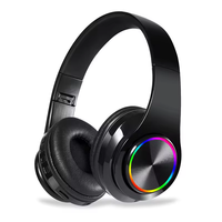 B39 headphone nirkabel lipat, headphone game nirkabel atas telinga mendukung kartu TF bt headset atas telinga bercahaya