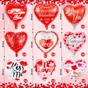 36 Palloncini a Forma di Cuore Rosso 18 Pollici, Decorazioni per San Valentino, 'Ti Amo' Stampato in Lamina di Alluminio Lucida, per Matrimoni, Anniversari, Feste Notturne - Product Image 5