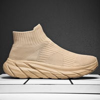 Nouvelles Chaussures de Course Respirantes Unies pour Hommes, Baskets Décontractées à Semelle Souple, Chaussures de Marche Légères Type Chaussette