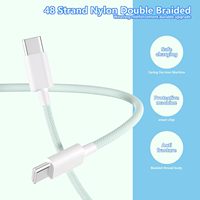 Kabel USB Bio PD 60W tipe C, kabel pengisian daya Cepat Tipe C panjang nilon 1m/2m/3m untuk komputer pemindai kode batang OEM kualitas tinggi