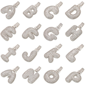 Hip Hop 26 Alphabet anglais pendentif <span class=keywords><strong>Rap</strong></span> mode gros Design lettre plaqué or cuivre accessoires VD614 - Product Image 3